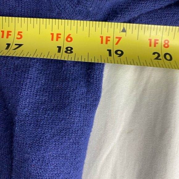 Navy Cardigan Sweater Gold Nautical Sailor Button Sz M Academia Career Office - Picture 6 of 6